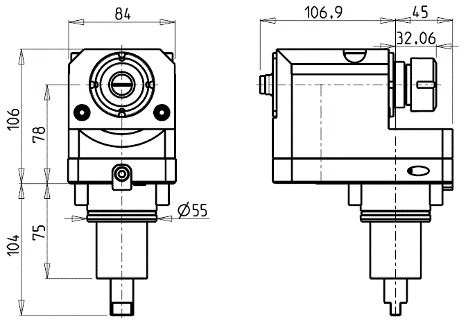 DOOSAN - BMT55 - Angetriebenen Werkzeughalter axial hinausgeschoben                                                                                                      
