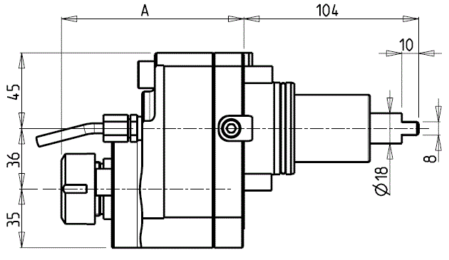 DOOSAN - BMT55 - Angetriebenen Werkzeughalter radial hinausgeschoben beschleunigt 1:2                                                                                      
