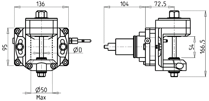 DOOSAN - BMT55 - Angetriebenen Werkzeughalter radial zum Zahnradwälzfräsen                                                                                 
