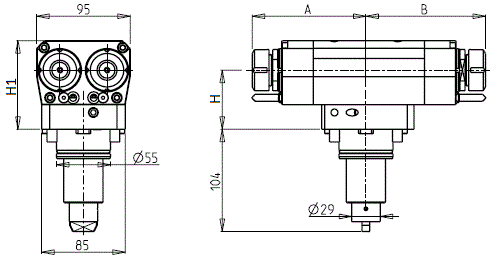 DOOSAN - BMT55 - Angetriebenen Werkzeughalter axial vierfach beidseitig                                                                                  
