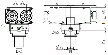 DOOSAN - BMT55 - Angetriebenen Werkzeughalter axial doppelt einseitig                                                                                  
