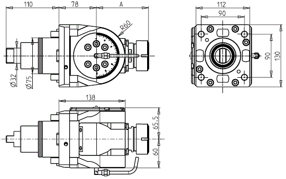 DOOSAN - BMT75 - Angetriebenen Werkzeughalter winkelverstellbares ±90°                                                                                             
