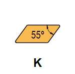 ISO Kennzeichnung von Drechselmessern - Plattenform K