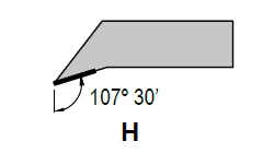 ISO Kennzeichnung von Drechselmessern - Einstellwinkel H