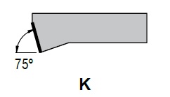 ISO Kennzeichnung von Drechselmessern - Einstellwinkel K