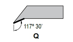ISO Kennzeichnung von Drechselmessern - Einstellwinkel Q