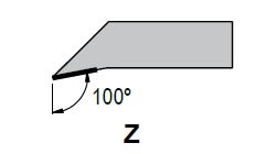 ISO Kennzeichnung von Drechselmessern - Einstellwinkel Z